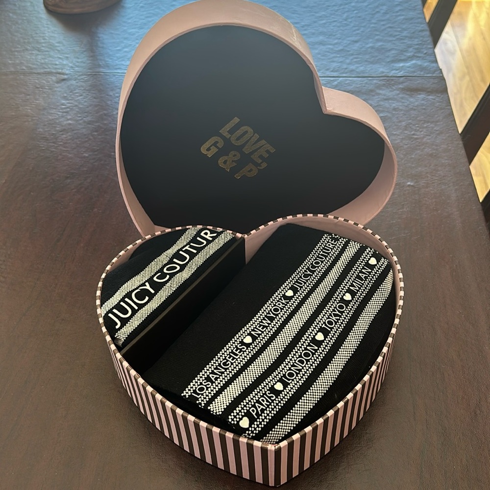 Juicy Couture 2 pc hat and scarf.  Black.  Brand New.